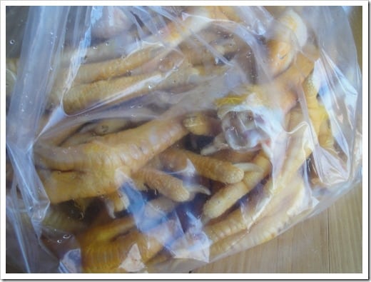 Chicken Feet - preparing for stock