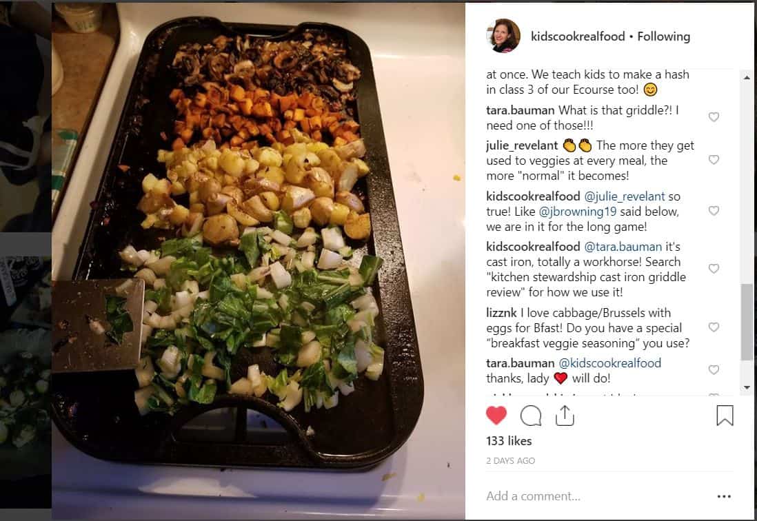 Cast iron griddle on Instagram