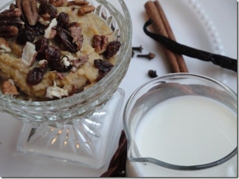 Grain free Pumpkin Pecan Breakfast Porridge