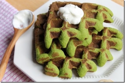 Spinach Garlic Grain free Waffles