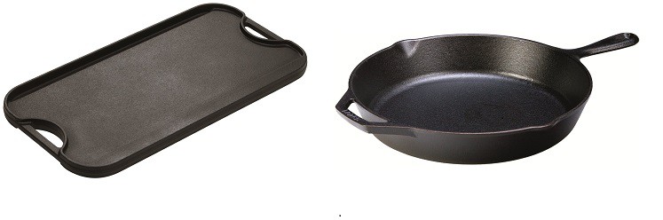 cast iron griddle and skillet