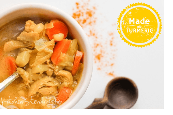Made with Turmeric Coconut Cabbage Chicken Soup