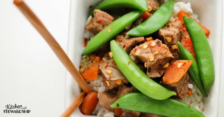 Slow cooker ginger beef - a super simple real food recipe for busy families! Set the crockpot and dinner is ready when you are.