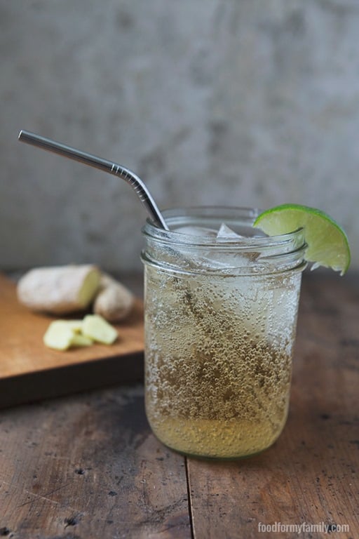 homemade ginger ale with honey, healthy ginger ale