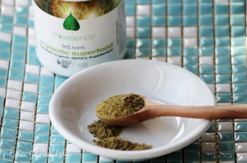 A bowl with Miessence Probiotic Superfoods