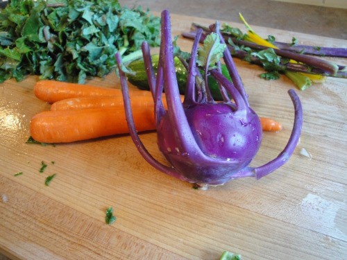 CSA greens carrot kohlrabi vegetables, supplement tips