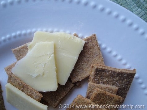 Homemade Whole Wheat crackers and cheese