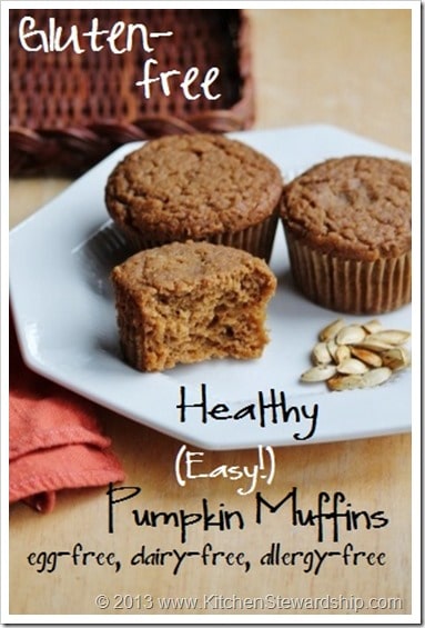 Easy Gluten free Pumpkin Muffins on a red towl.