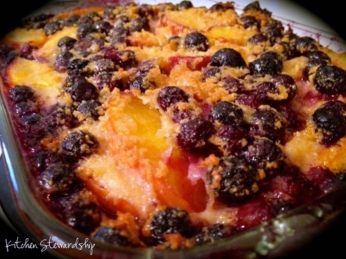 Fabulous Fail-Proof Fruit Custard Recipe - Make this simple, delicious fruit custard recipe for breakfast or dessert with frozen fruit or the fresh fruit from your fridge that needs to be used! Just dump, mix and stir and you'll be devouring it in no time.
