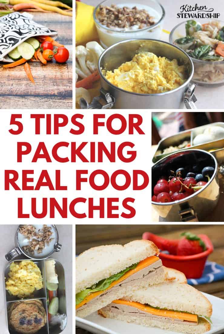 5 Easy Tips to Help you Pack Super Successful Real Food Lunches this School Year. 5 tips to avoid processed lunches from a former teacher and mom of 4 - you can pack a healthy lunch to go every day and not stress about it!