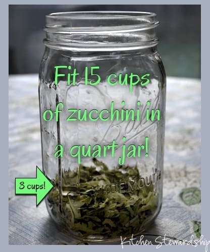 dehydrated zucchini in a jar