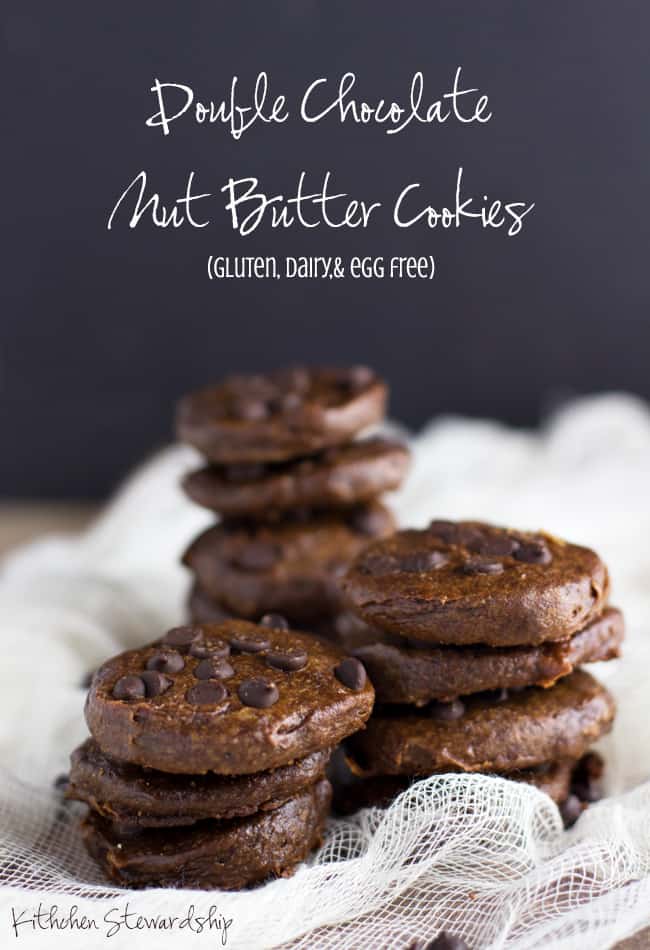 double chocolate nut butter cookies