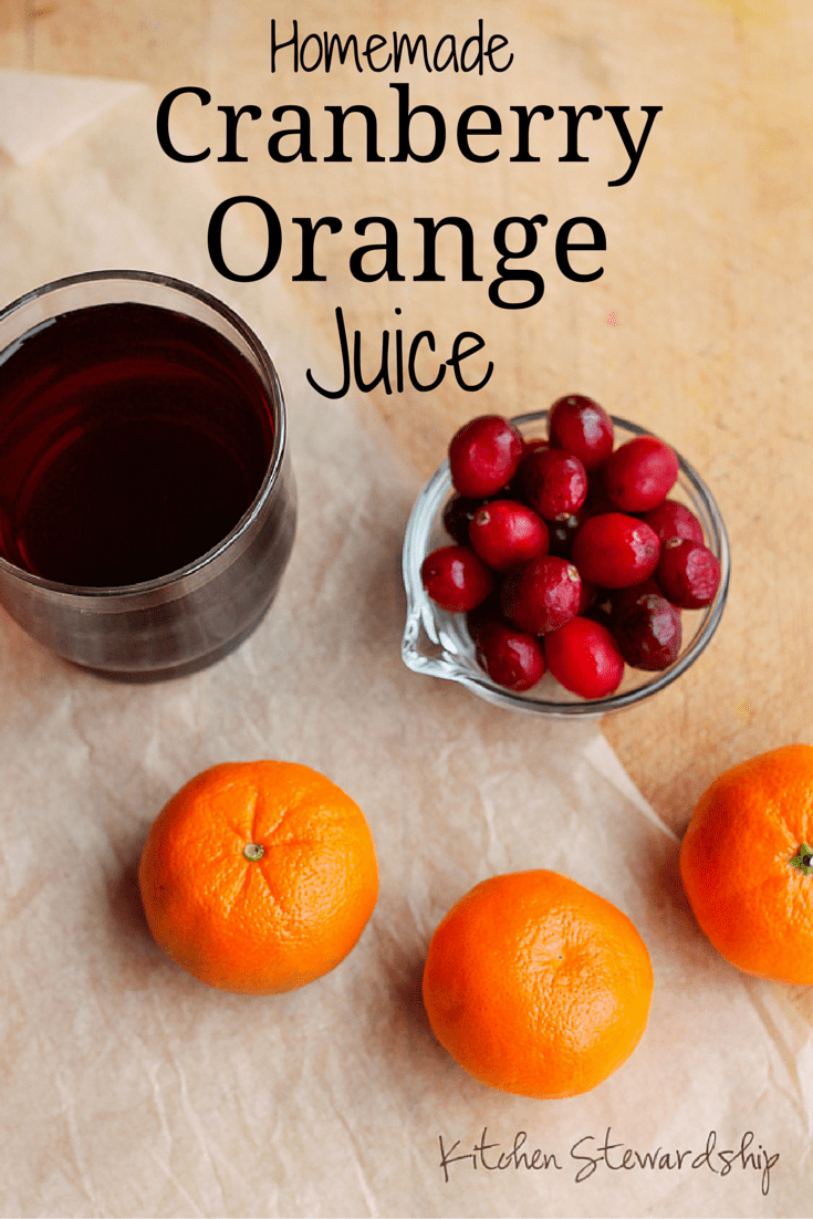 Homemade Cranberry Orange Juice