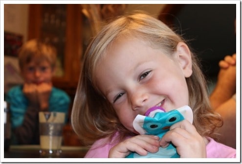 Toddler with Squooshi in the car