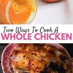 Two fail-proof ways to cook a whole chicken in the crockpot. There's even a choice if you forget to defrost the chicken!