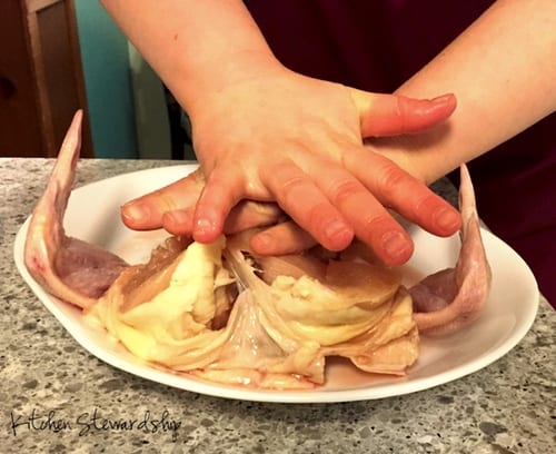 cut up chicken crack carcass