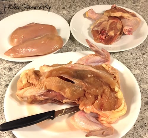 cut up chicken parts