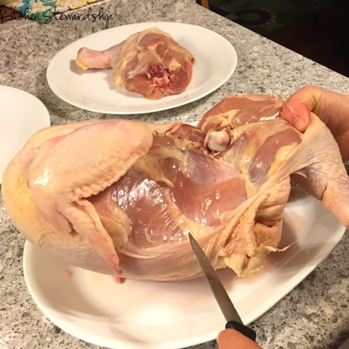 cut up chicken remove leg