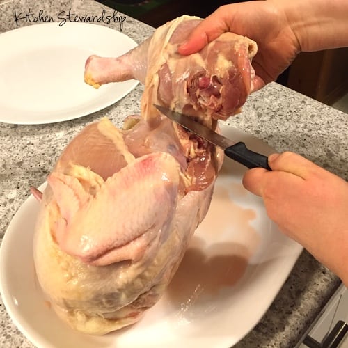 cut up chicken remove leg
