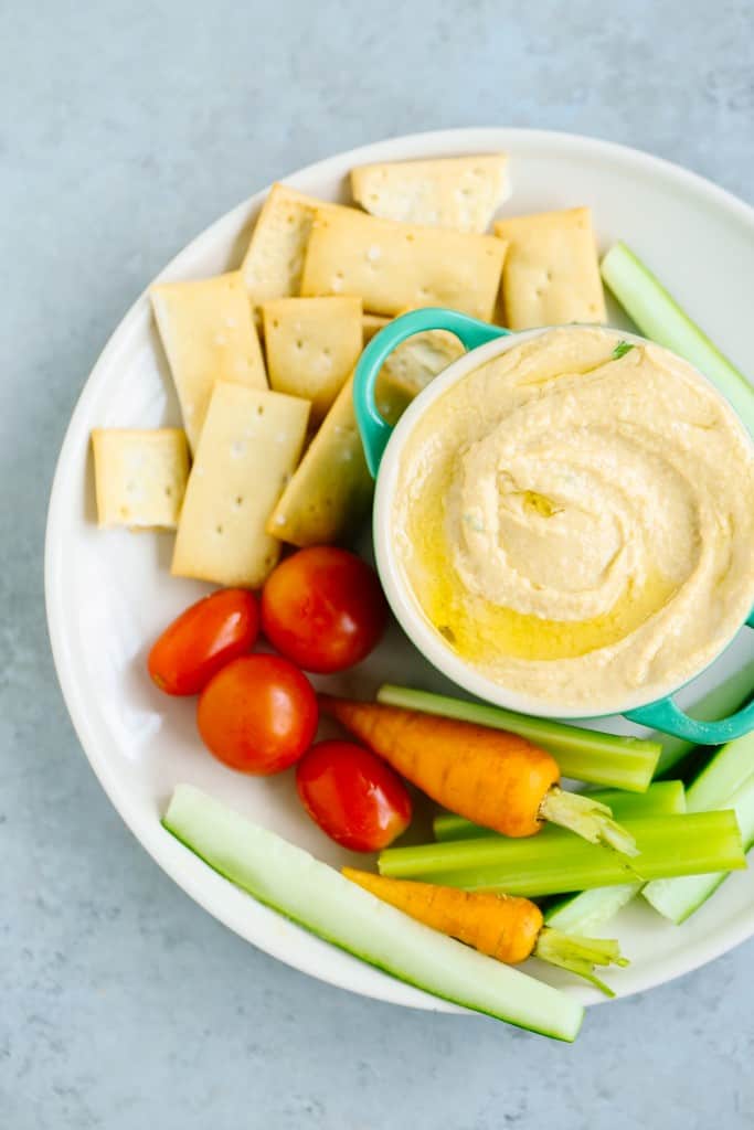 from scratch roasted garlic hummus
