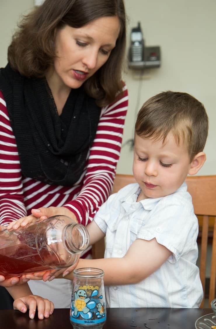Helping John pour Kefir