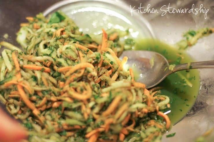 Making Potato Vegetable Pancakes