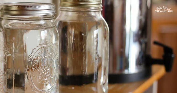 Water stored in mason jars for emergencies