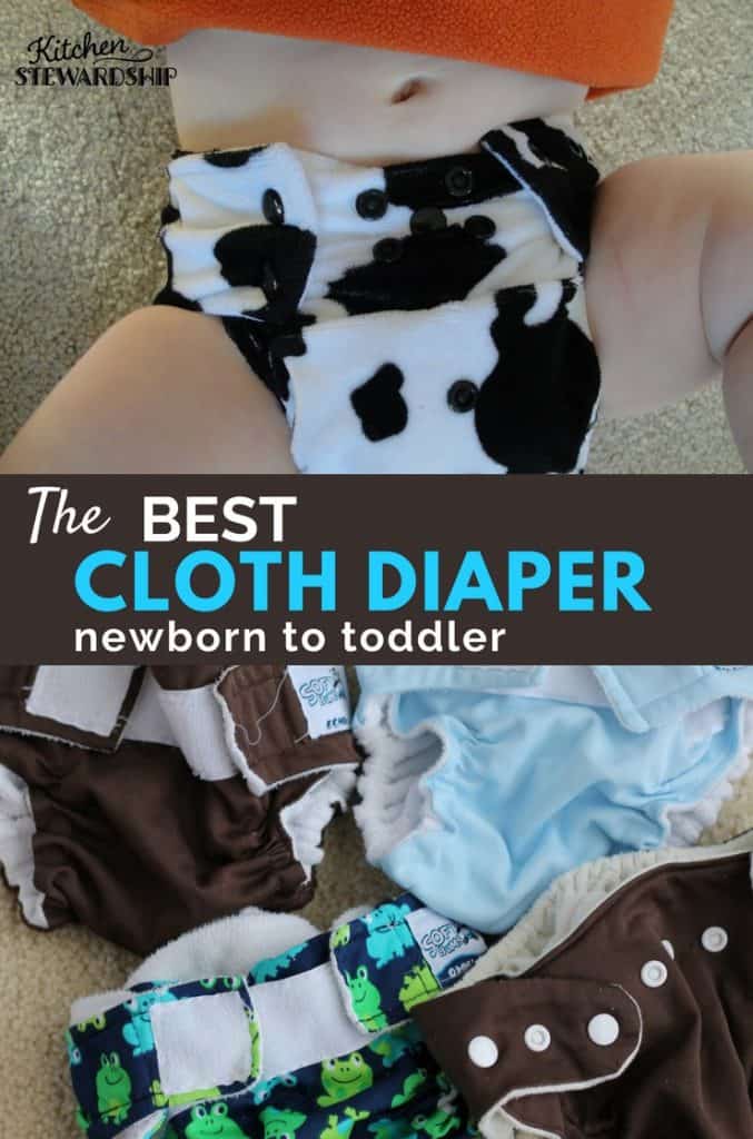 Our Favorite Cloth Diaper for All Ages - Gabe approved Softbums. It fit my chunky toddler AND my newborn, and the fabric held up awesome for 4 years.