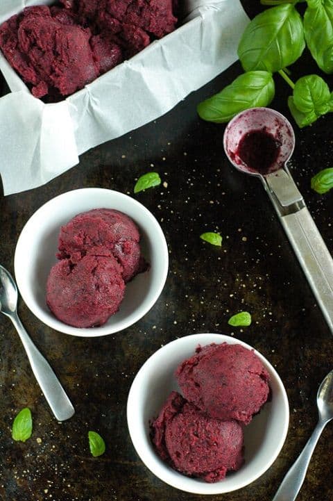 blueberry basil sorbet