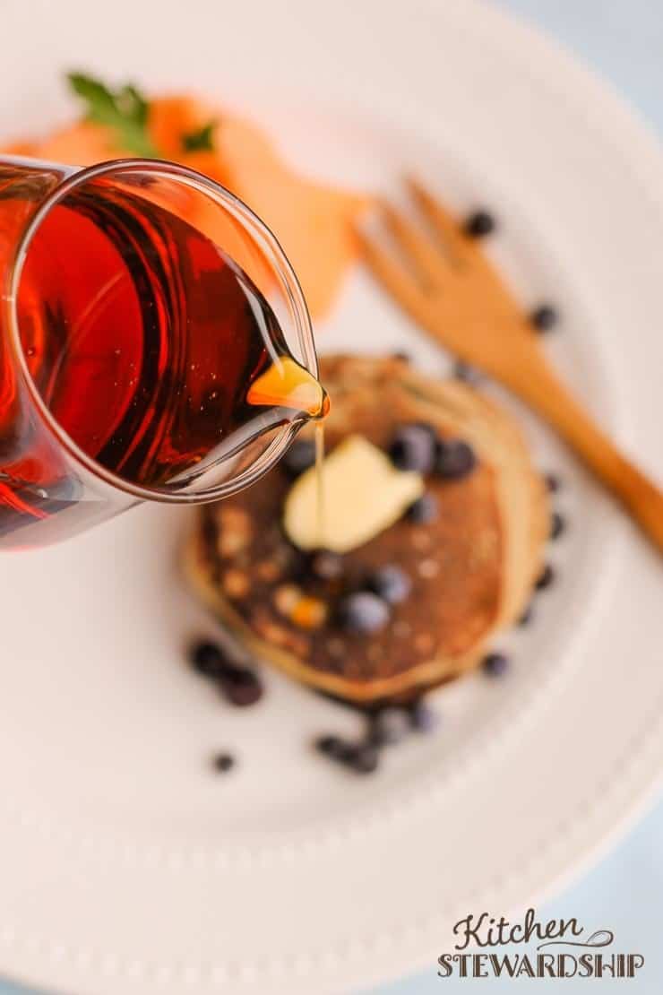 Blueberry Pancakes Grain free and Sweetener free with Coconut Flour