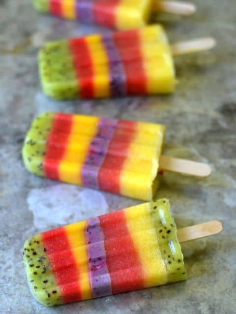 Layered Whole Fruit Popsicles