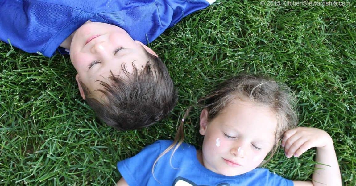 sunscreen on children's faces