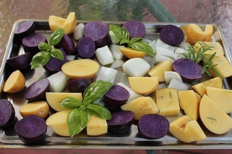 Roasted Blue Potatoes from CSA 2015