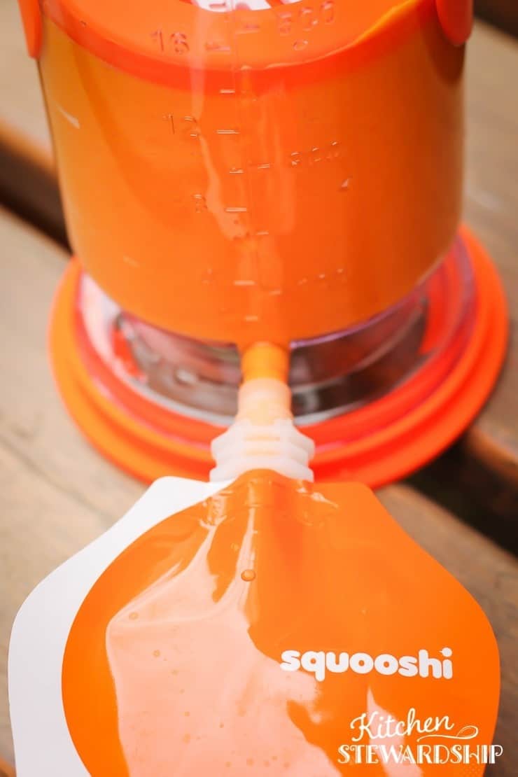 Creamy Ginger Carrot Puree for a Squooshi Reusable Food Pouch