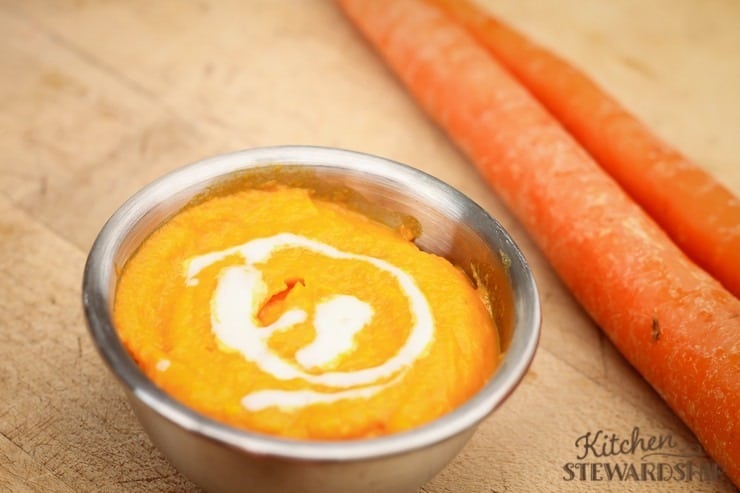 Creamy Ginger Carrot Puree for a Squooshi Reusable Food Pouch