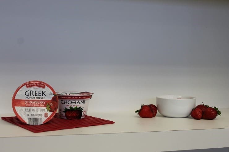 ALDI Test Kitchen side by side taste test Greek yogurt vs Chobani