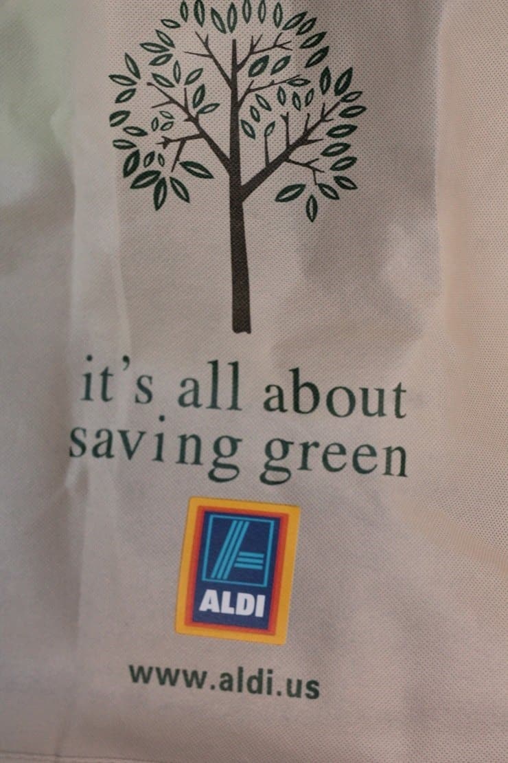 ALDI reusable bags its all about saving green