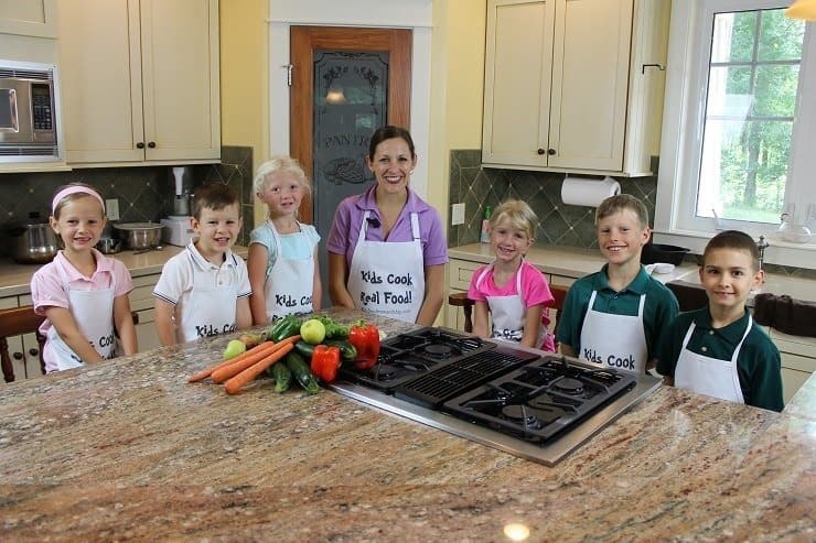 kids Cooking at counter