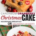 Grain- Free Cardamom Christmas Cake - whip it up in just 5 minutes for moist and delicious! Healthy enough for breakfast!