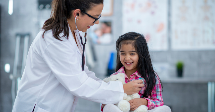 pediatrician and child patient