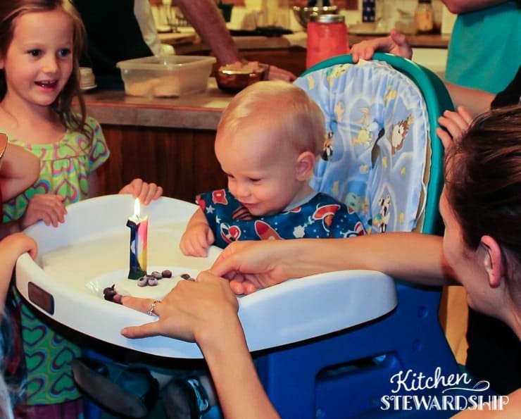 First Birthday Celebration with Grain free Sugar free Healthy Fudge Cake