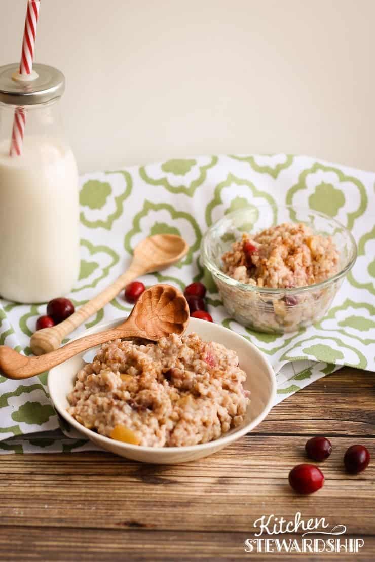 Instant Pot recipe for cranberry apple steel cut oats