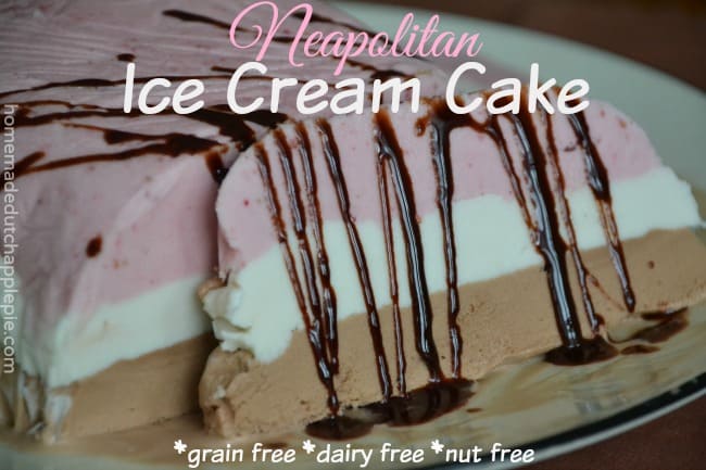 Neapolitan Ice Cream Cake grain free dairy free nut free Homemade Dutch Apple Pie