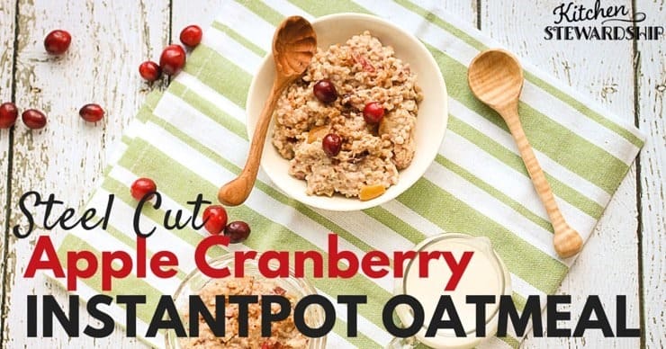 Steel Cut Apple Cranberry Instantpot Oatmeal