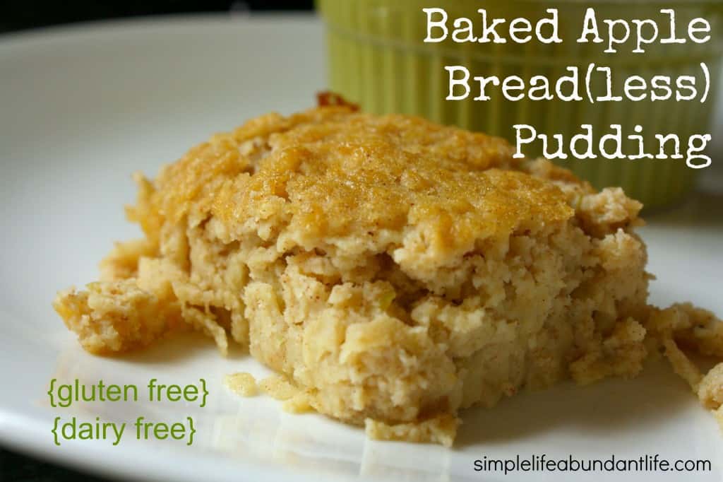 baked apple breadless pudding 1