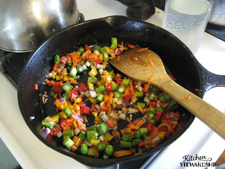 bell peppers cooking