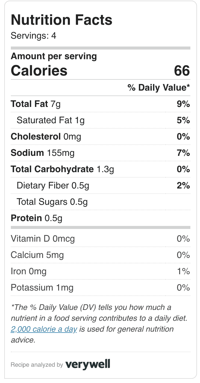 Caulirice Nutrition Info