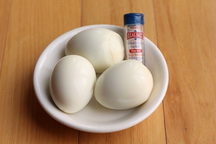 Hard boiled eggs for lunch at Disney World with a pocket shaker of Real Salt