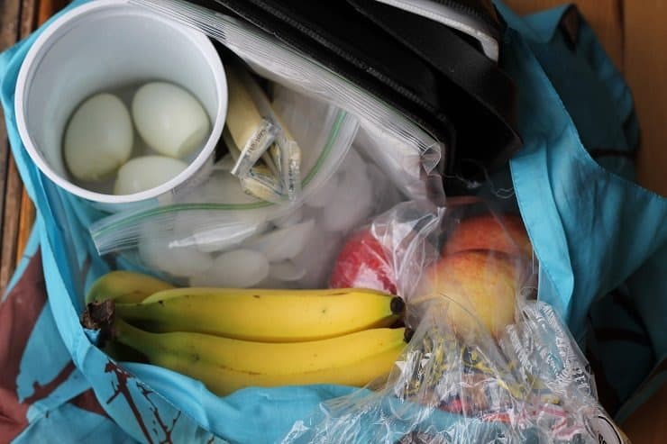 reusable bag stuffed with lunch for Disney World