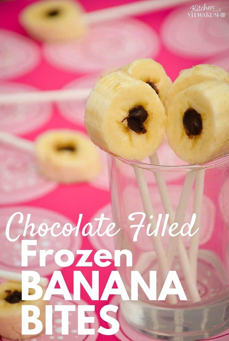Chocolate Filled Frozen Banana Bites